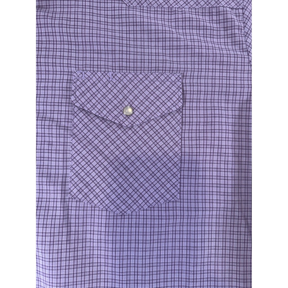 Wrangler Western Shirts Mens XXL Purple Plaid Long Sleeve Snap Button Down 75204 - Picture 3 of 10